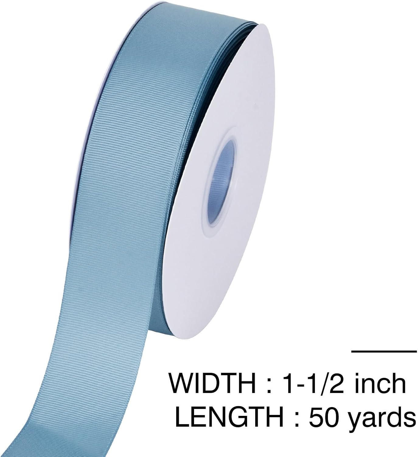 Dusty Blue Grosgrain Ribbon, 1 1/2 Inch 50 Yards, Great for Crafts Bows Flower Bouquet Wedding Home Decor Gift Wrapping - Image 3