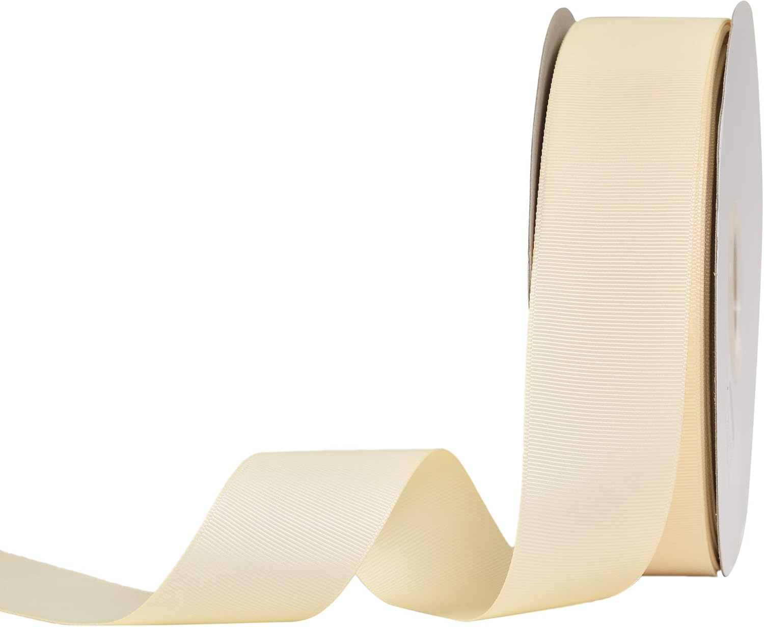 Ivory Grosgrain Ribbon, 1 1/2 Inch 50 Yards, Great for Crafts Bows Flower Bouquet Wedding Home Decor Gift Wrapping - Image 1