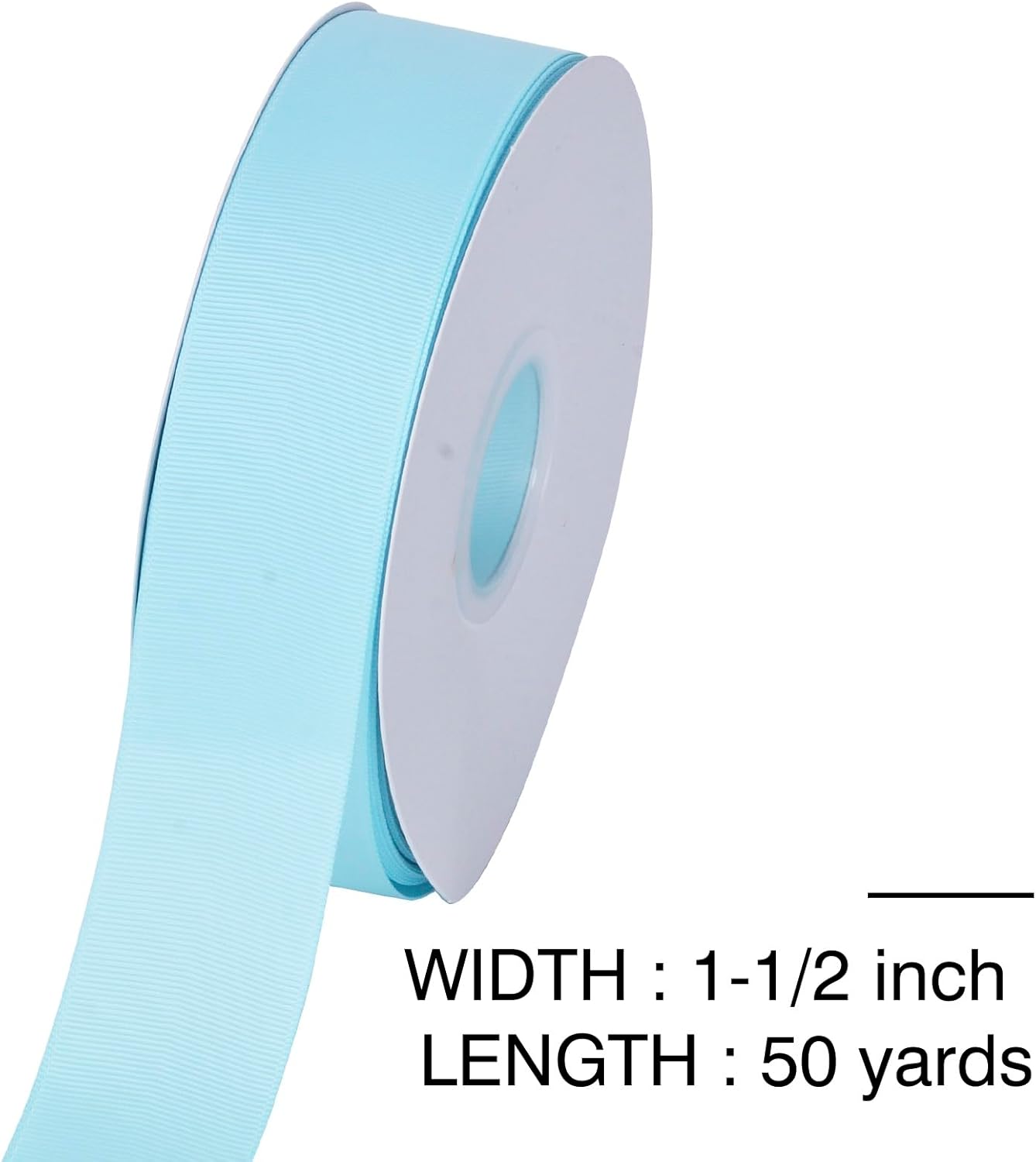 Light Blue Grosgrain Ribbon, 1 1/2 Inch 50 Yards, Great for Crafts Bows Flower Bouquet Wedding Home Decor Gift Wrapping - Image 3