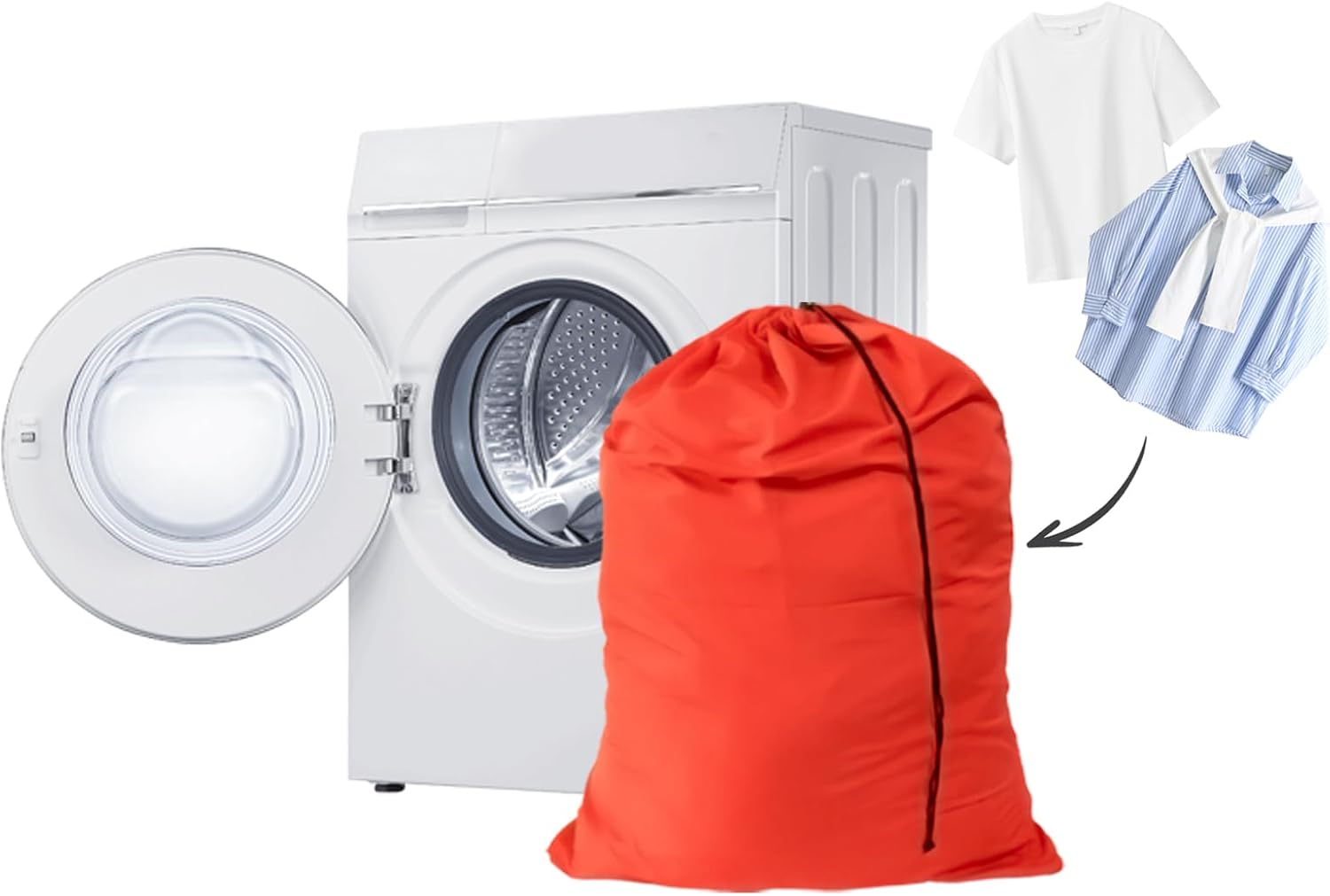 Extra Large Laundry Bag 6 Pack, Varied Colors, Travel Laundry Bags with Drawstring Closure, 30