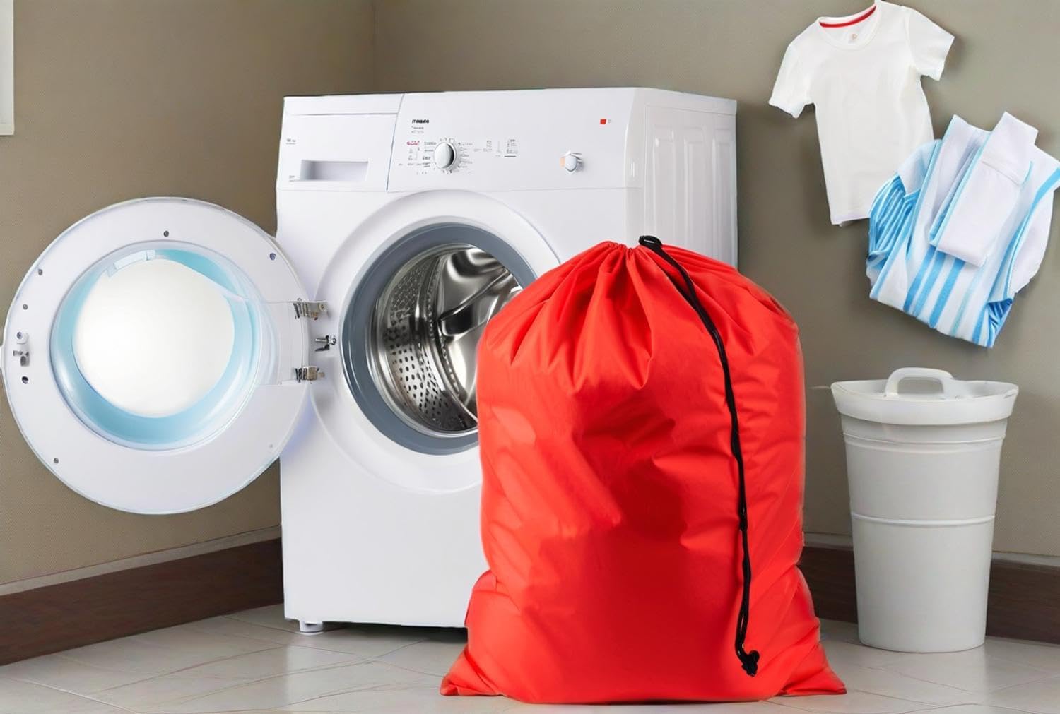Pop Up Hampers 3 Pack with Extra Large Laundry Bags 6 Pack, Varied Colors Travel Laundry Bags 30