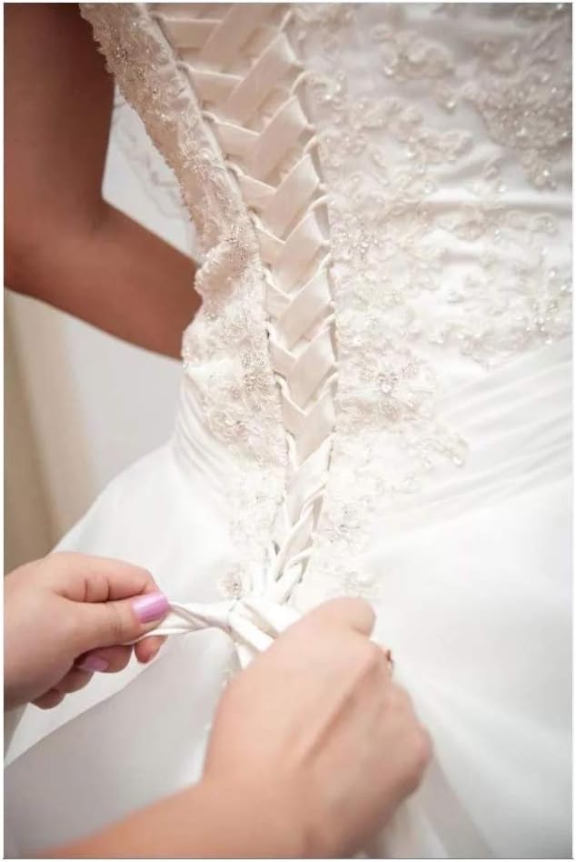 Women's Wedding Dress Zipper Replacement Adjustable Fit Satin Corset Back Kit Lace up for Prom Dress - Image 2