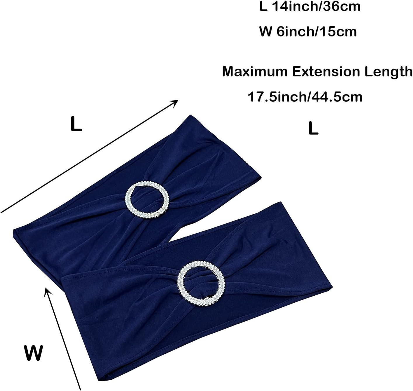Spandex Chair Sashes Bands 50PCS Stretch Chair Ties Bows with Buckle Slider for Wedding Party Banquet Decoration (Navy Blue)… - Image 5