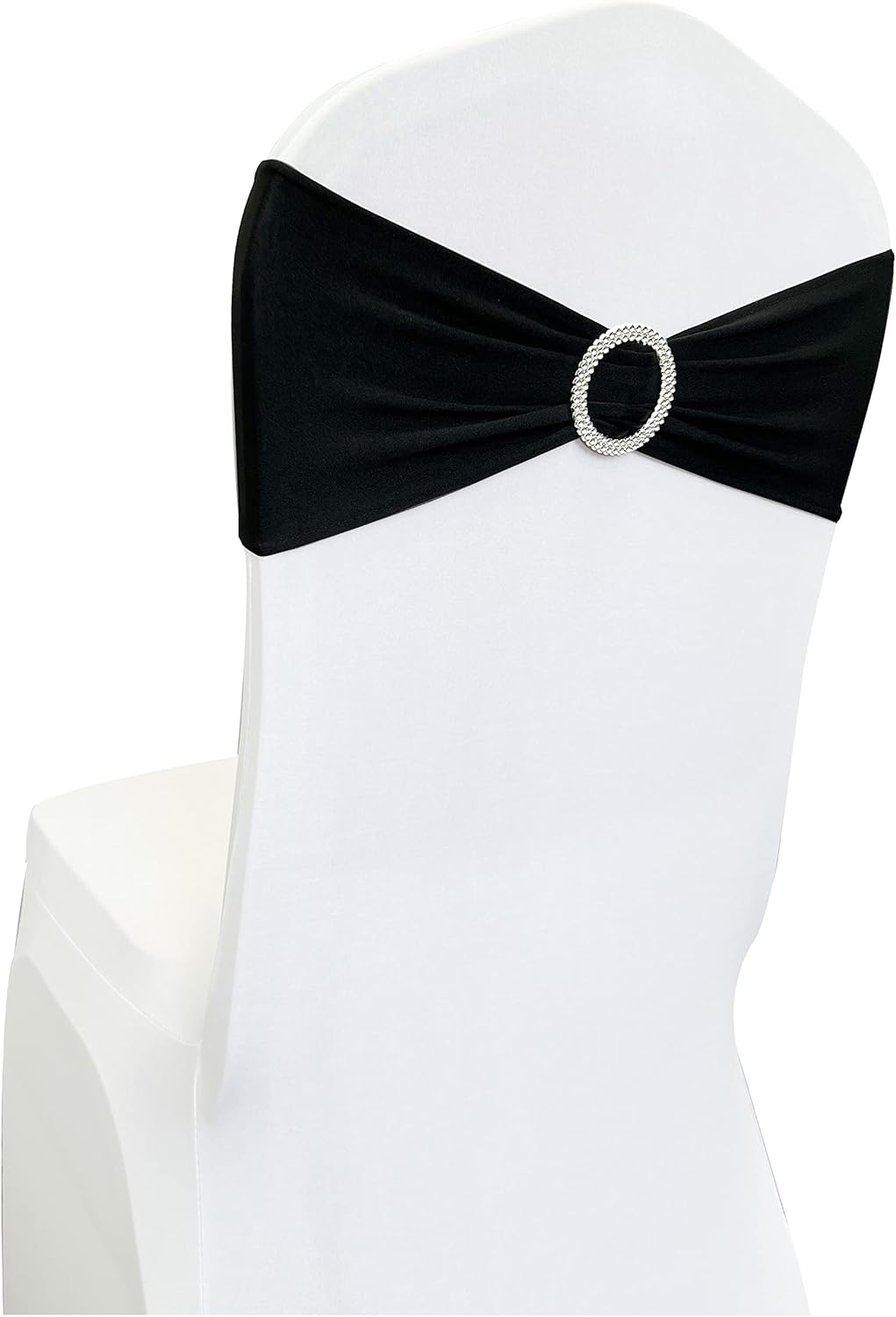 Spandex Chair Sashes Bands 50PCS Stretch Chair Ties Bows with Buckle Slider for Wedding Party Banquet Decoration (Black)… - Image 3