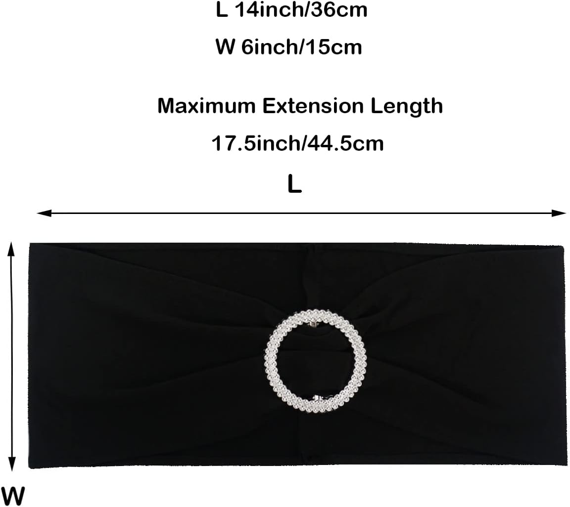 Spandex Chair Sashes Bands 50PCS Stretch Chair Ties Bows with Buckle Slider for Wedding Party Banquet Decoration (Black)… - Image 5