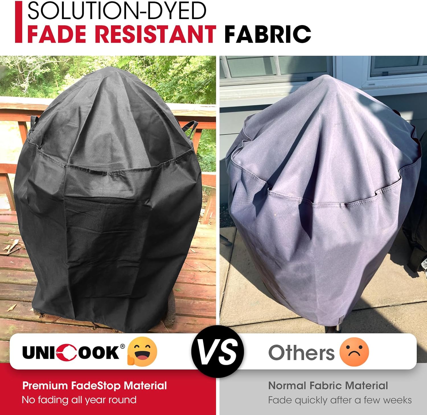 Round Smoker Cover 30 Inch, Heavy Duty Waterproof Charcoal Kettle BBQ Grill Cover, Fade Resistant Barrel Protector, Fits Weber Char-Griller Akorn Kamado and More, 30