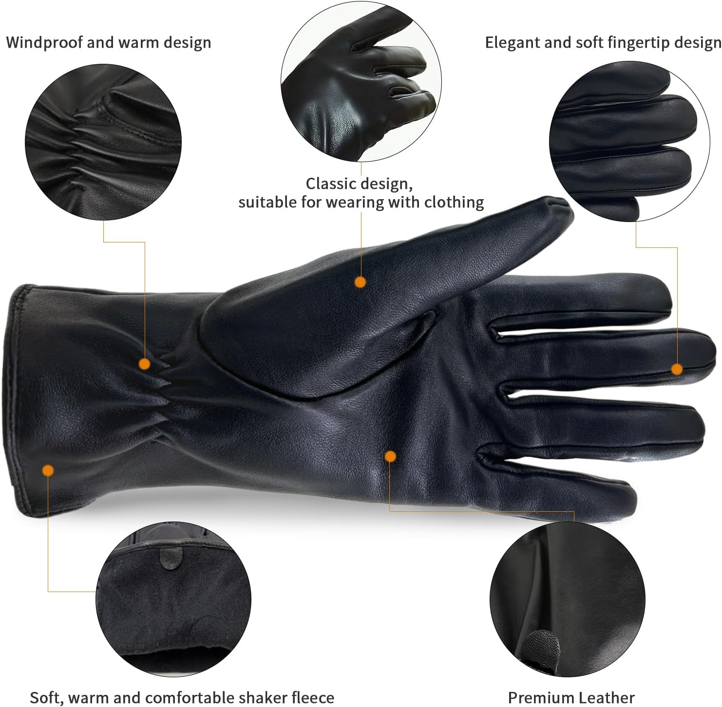 Luxury Italian Soft Leather Gloves for Women - Genuine SheepSkin Leather Women’s Cold Weather Gloves Cashmere Lined - Image 2
