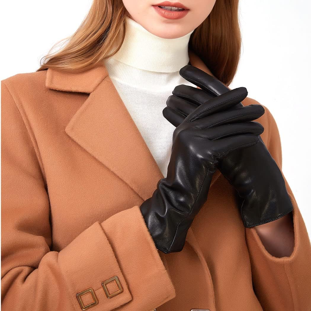 Luxury Italian Soft Leather Gloves for Women - Genuine SheepSkin Leather Women’s Cold Weather Gloves Cashmere Lined - Image 6