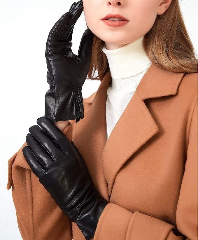 Luxury Italian Soft Leather Gloves for Women - Genuine SheepSkin Leather Women’s Cold Weather Gloves Cashmere Lined - Image 8