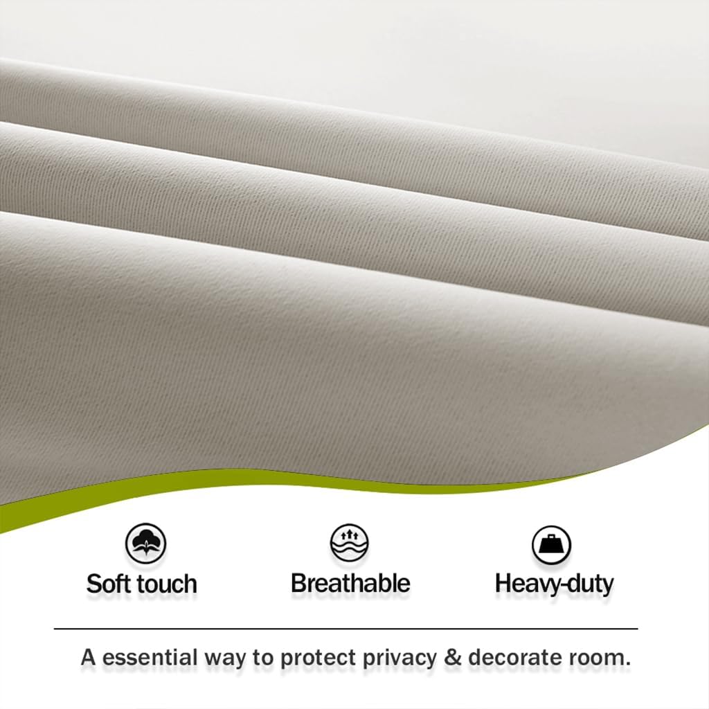 Cream Insulated Door Curtain Spefrowx, Rod Pocket French Curtain Window Treatment for Sliding Door with Adjustable Tieback Elegant Home Decoration, 25 x 72 inches, 1 Panel - Image 4