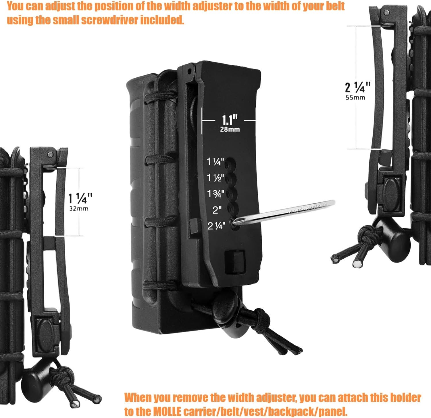 Open Top OC/Mace Spray Holster for Duty Belt/Vest Quick Release Pepper Spray Case MK3/MK4 Canister Holder Polymer Carrier Sheath for Law Enforcement Police Security Prison/Corrections Officer - Image 7