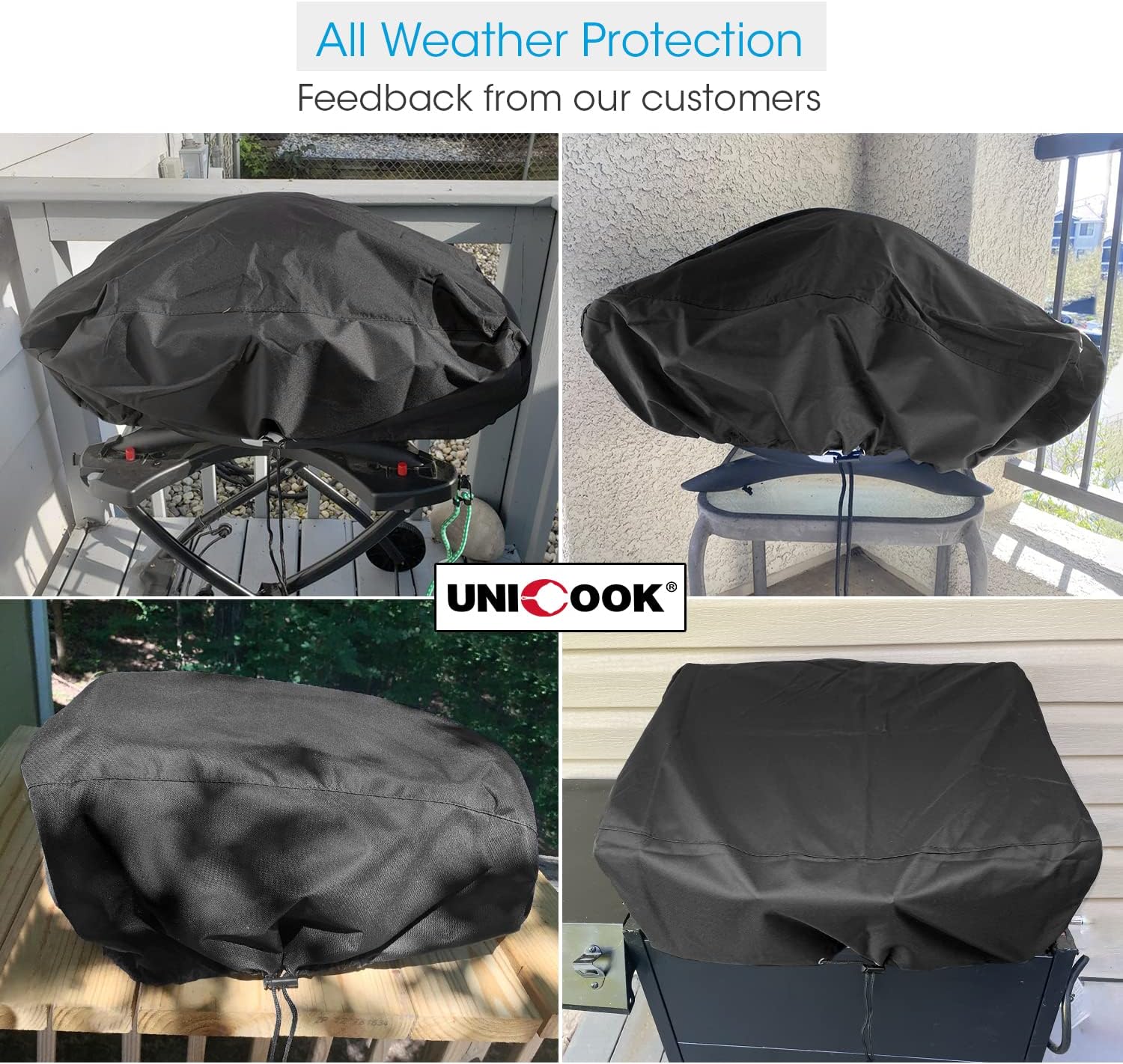 Waterproof Portable Grill Cover for Weber Q2000, Q200 Series and Baby Q Gas Grill, Compared to Weber 7111, All Weather Protection, Black - Image 2