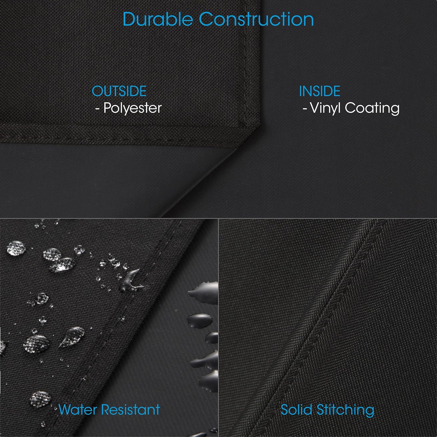 Waterproof Portable Grill Cover for Weber Q2000, Q200 Series and Baby Q Gas Grill, Compared to Weber 7111, All Weather Protection, Black - Image 4