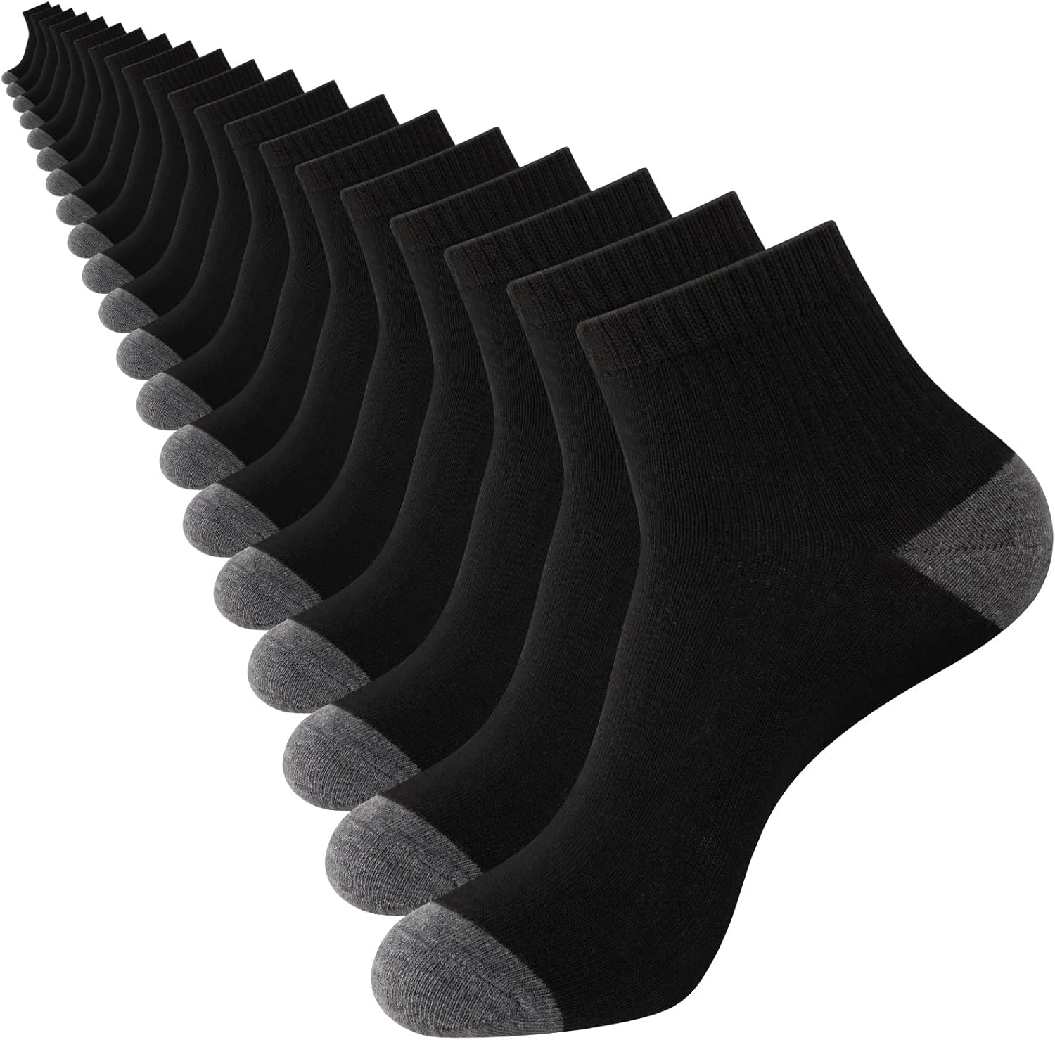 20 Pairs Ankle Socks For Men - Lightweight Mens Socks Size 8-12 Thin Casual Quarter Bulk Socks - Image 1