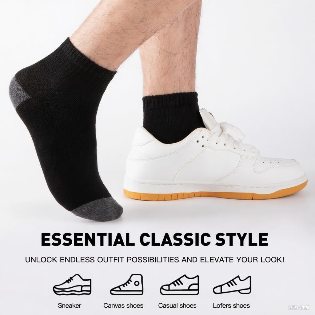 20 Pairs Ankle Socks For Men - Lightweight Mens Socks Size 8-12 Thin Casual Quarter Bulk Socks - Image 3