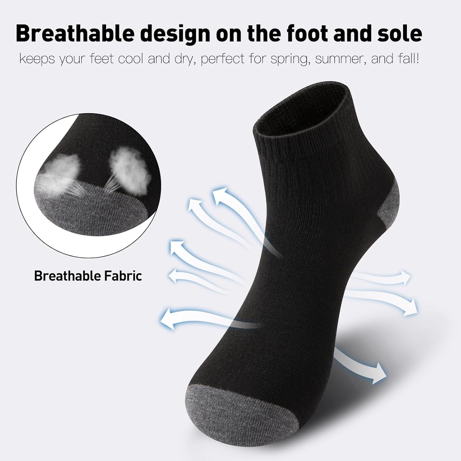 20 Pairs Ankle Socks For Men - Lightweight Mens Socks Size 8-12 Thin Casual Quarter Bulk Socks - Image 4