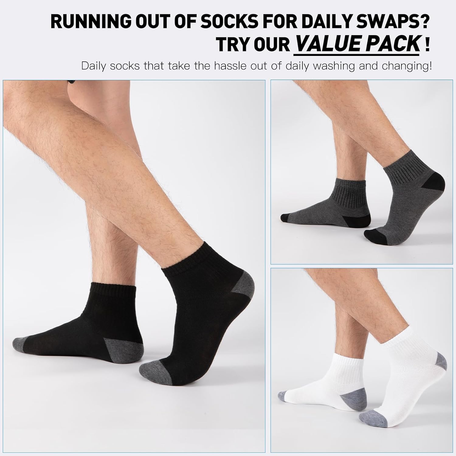 20 Pairs Ankle Socks For Men - Lightweight Mens Socks Size 8-12 Thin Casual Quarter Bulk Socks - Image 6