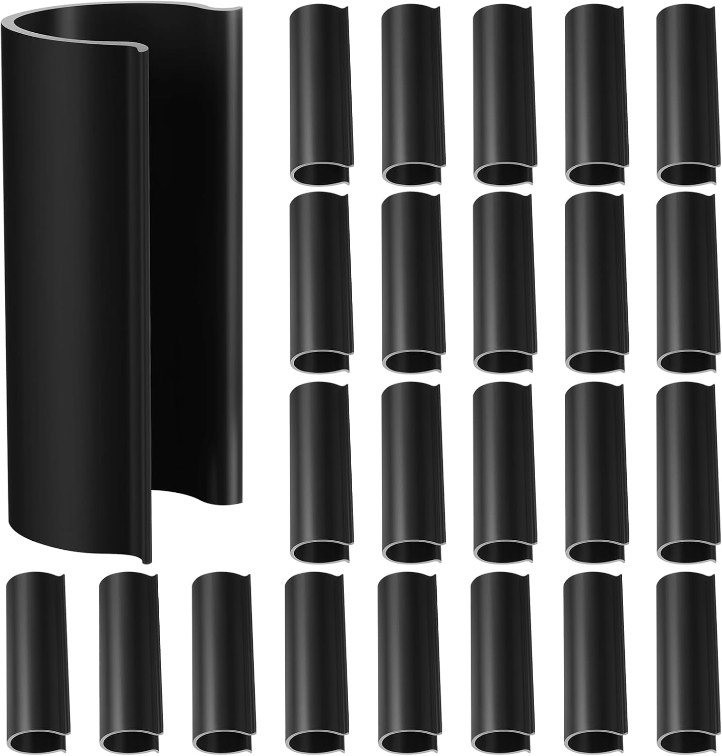 32 Pcs PVC Pipe Clips Pool Cover Clamps for Above Ground Pool Greenhouses, Row Covers, Garden, Shelters, Bird Protection, 2.4 Inch Long(for 1/2 Inch PVC Pipe,Black) - Image 1