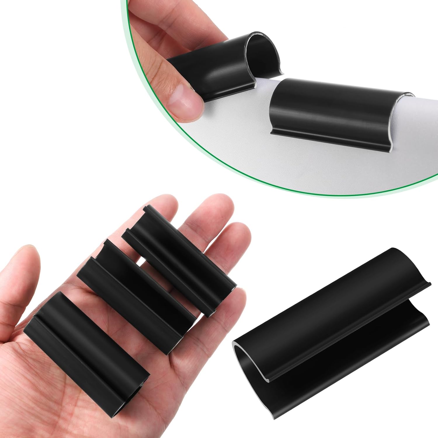 32 Pcs PVC Pipe Clips Pool Cover Clamps for Above Ground Pool Greenhouses, Row Covers, Garden, Shelters, Bird Protection, 2.4 Inch Long(for 1/2 Inch PVC Pipe,Black) - Image 4