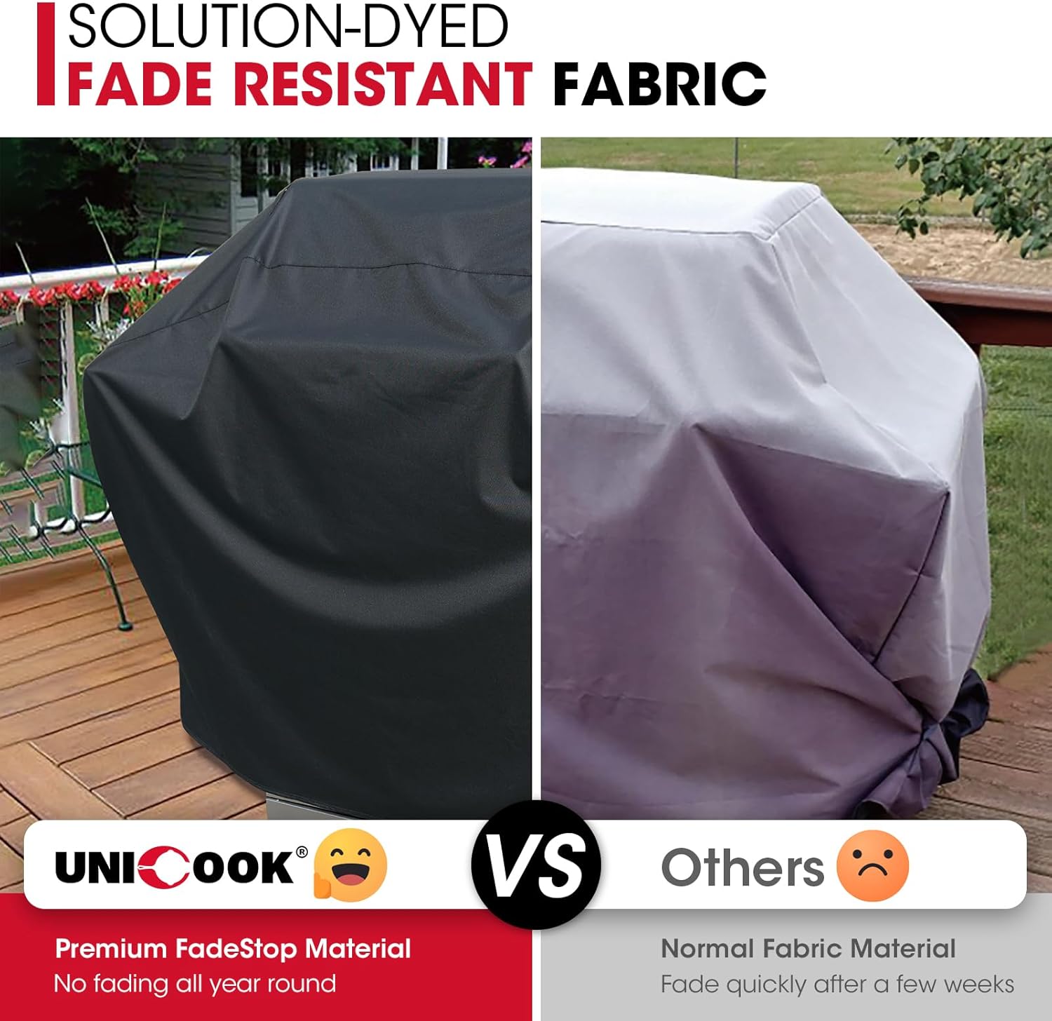 Outdoor Large Grill Cover 70 Inch, Heavy Duty Waterproof Gas Grill Cover for Outside, Fade Resistant Durable BBQ Protector, All Weather Protection for Backyard BBQs, Black - Image 4
