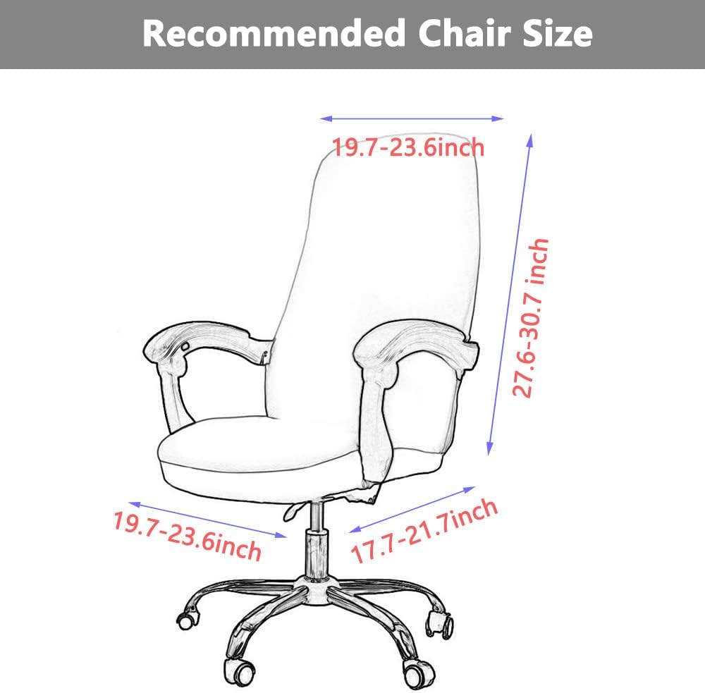 Office Chair Cover with Armrest Covers， Universal Stretch Desk Chair Cover, Computer Chair Slipcovers (Size: L) - Black - Image 6