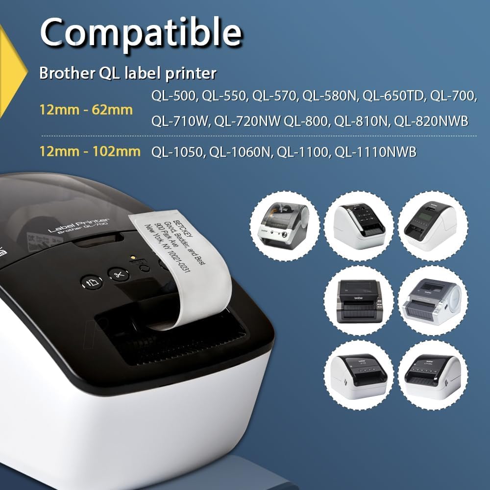 - Compatible Shipping Labels Replacement for Brother DK-1202 (2.4 in x 3.9 in), Use with Brother QL Label Printers [10 Rolls/3000 Labels] - Image 3