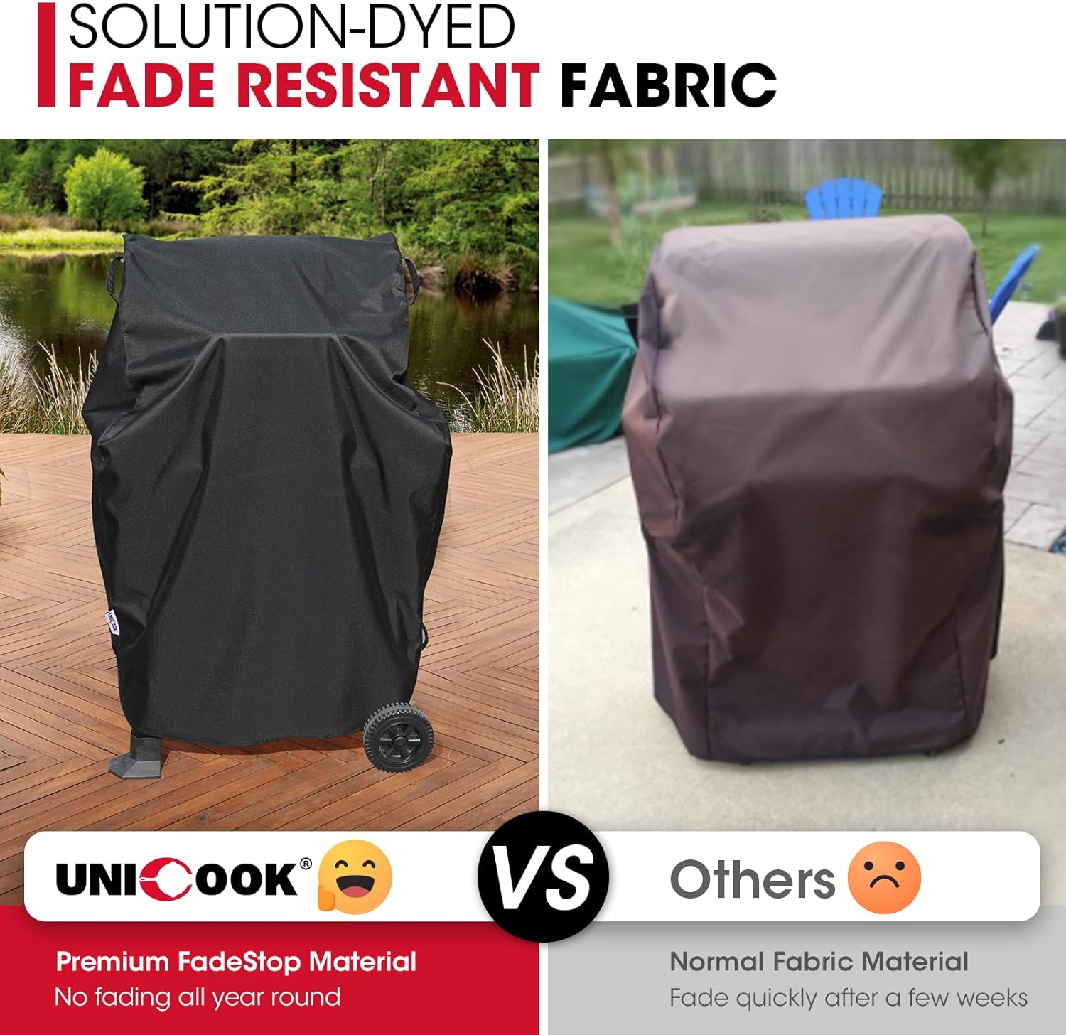 32 Inch Small Grill Cover, Heavy Duty Waterproof 2 Burner Gas BBQ Cover, Compatible with Weber Char-Broil Nexgrill KitchenAid Grills with Both Side Tables Down, All Weather Protection - Image 5
