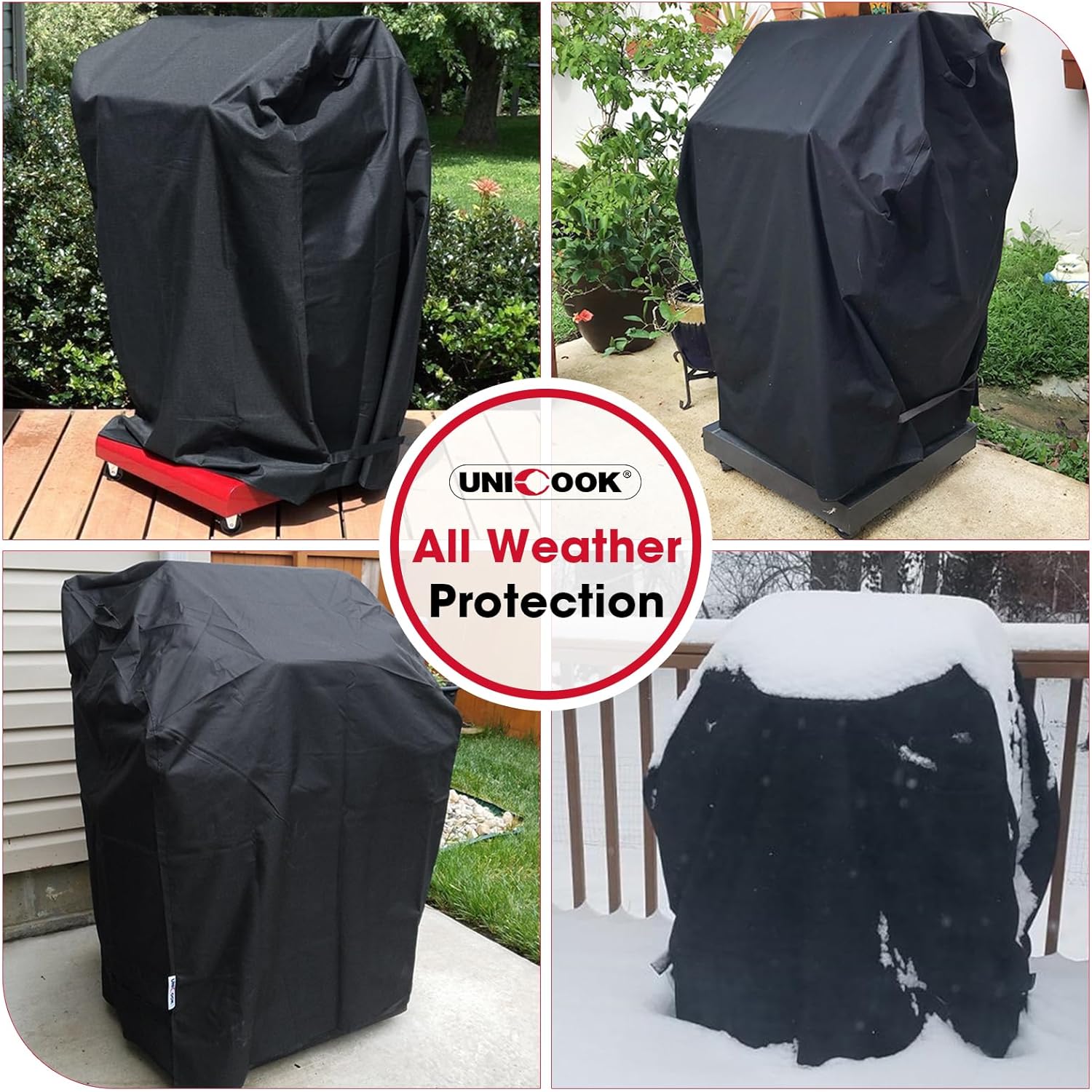 32 Inch Small Grill Cover, Heavy Duty Waterproof 2 Burner Gas BBQ Cover, Compatible with Weber Char-Broil Nexgrill KitchenAid Grills with Both Side Tables Down, All Weather Protection - Image 6