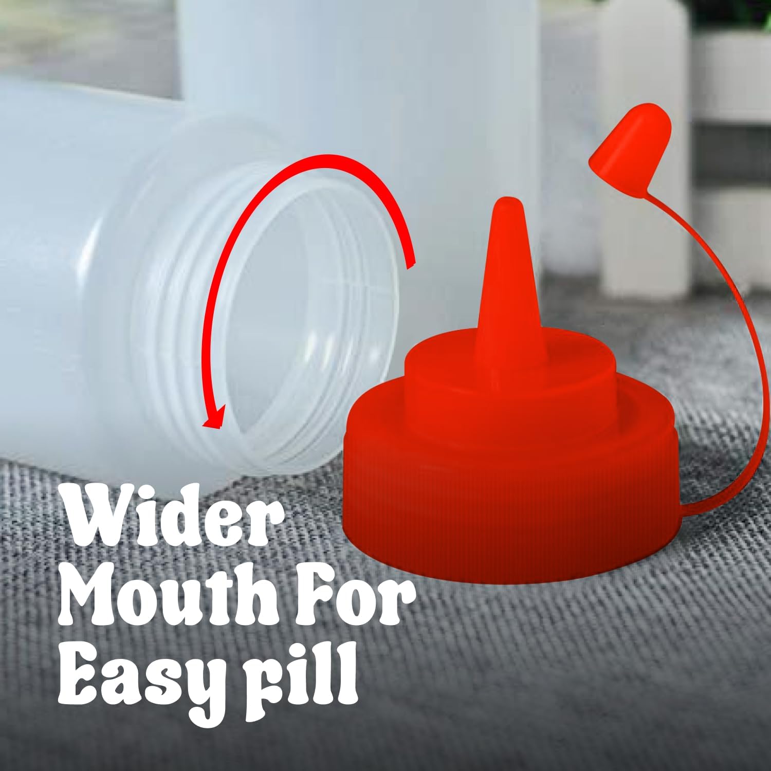 24 oz Large Condiment Squeeze Bottles for Sauces - Leak Proof - 4 Pack (XL) - Image 3