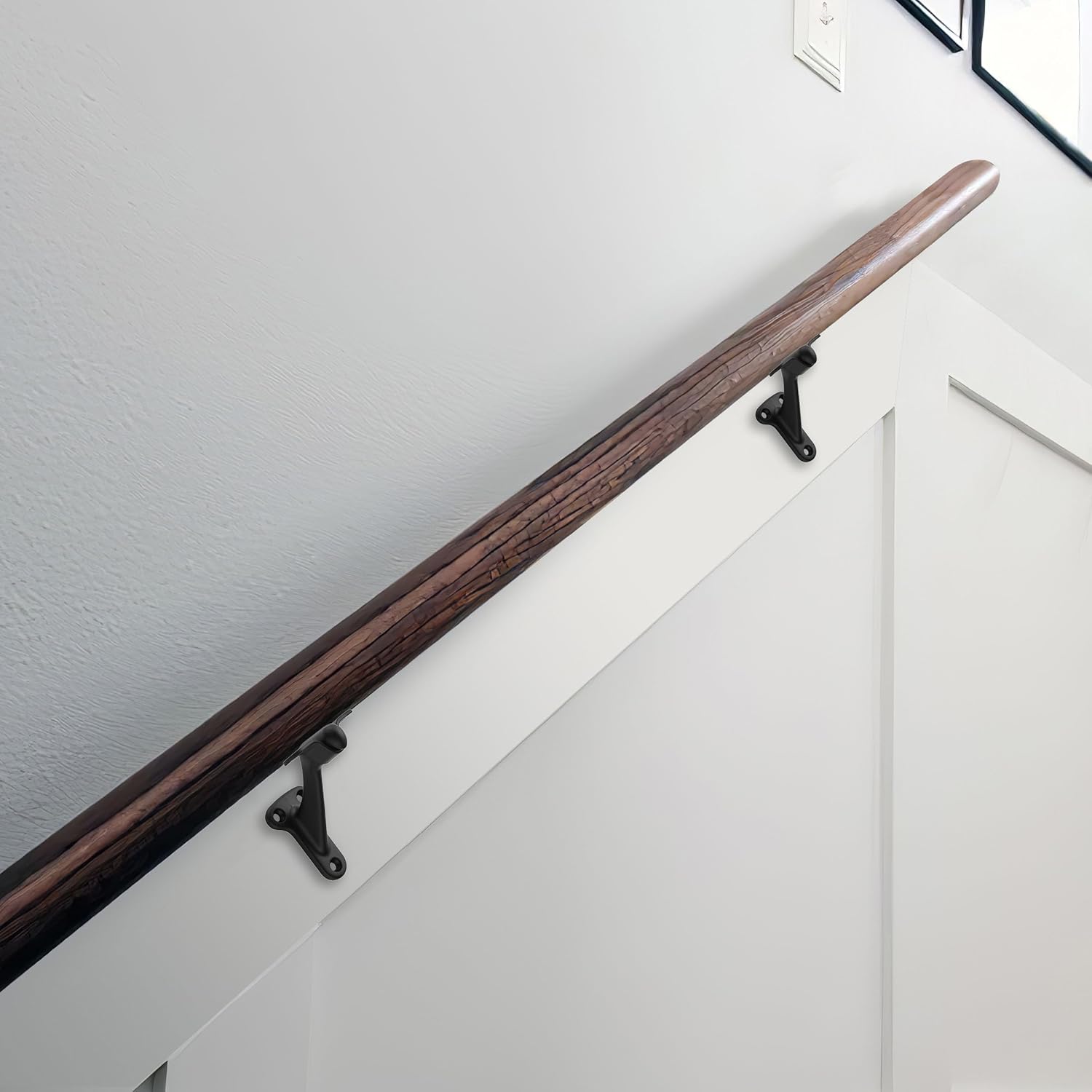 6 Pack 3 Inch Matte Black Hand Rail Bracket Heavy Duty Hardware for Stairways, Home or Office Stair Support Handrail Brackets - Image 3