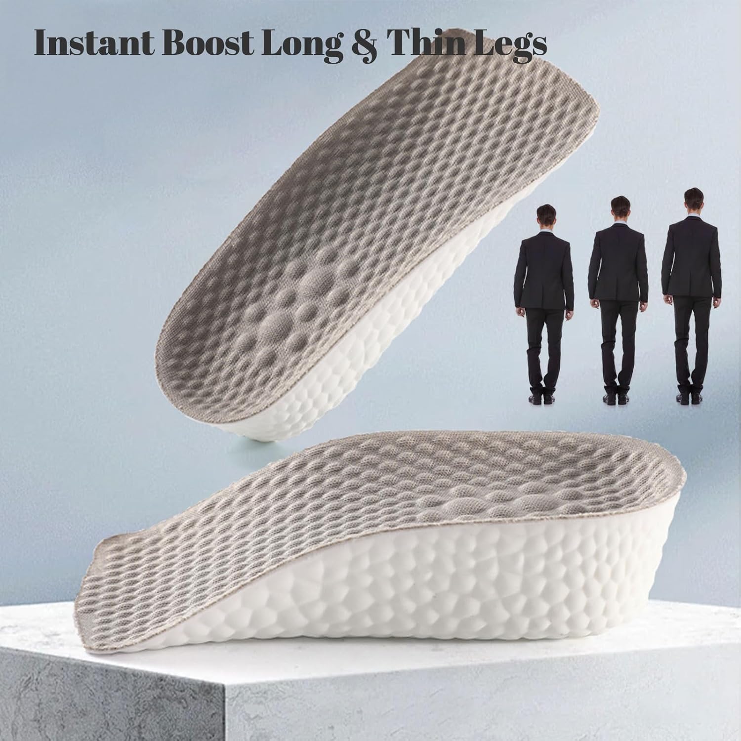Height Increase Insoles for Men and Women, Foot Arch Contour Shoes Lifts for Men Orthopedic Heel Lift Cushion Gel Leg Discrepancy Balancer (Grey,3 Pairs - 1.5cm 2.5cm 3.5cm) (Grey) - Image 6