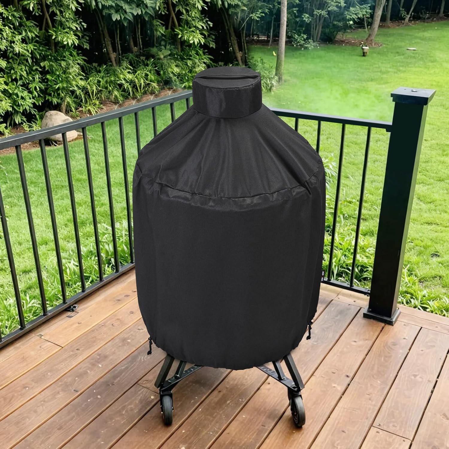 Grill Cover 31.5 Inch, Compatible with Large Big Green Egg, Kamado Joe and Pit Boss Ceramic Grills, Heavy Duty Waterproof BBQ Cover, Fade Resistant Round Smoker Protector, 31.5