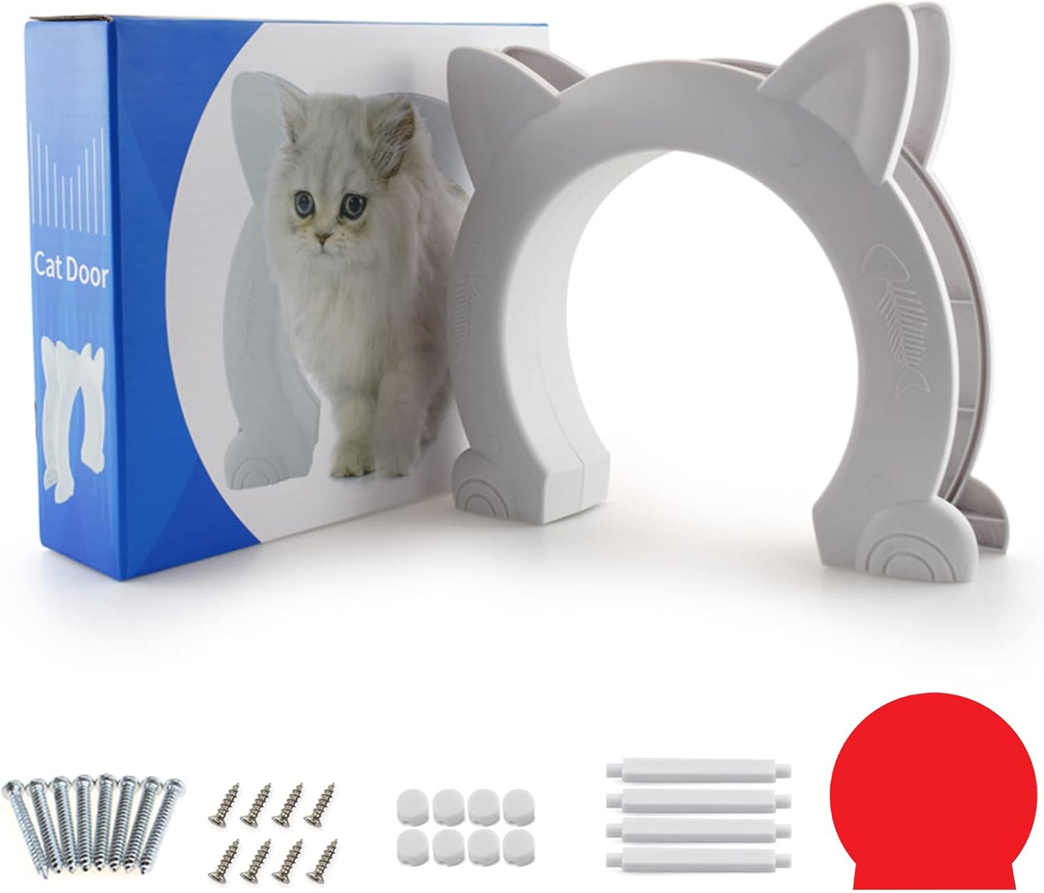 Large Cat Door Interior Door, XL Indoor Cat Door, Pet Doors for Cats, Kitties and Small Dogs (White) - Image 2