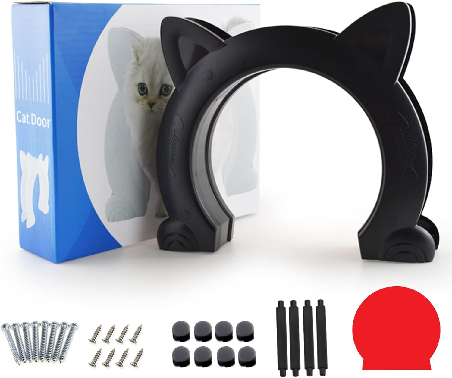 Large Cat Door Interior Door, XL Indoor Cat Door, Pet Doors for Cats, Kitties and Small Dogs (Black) - Image 2