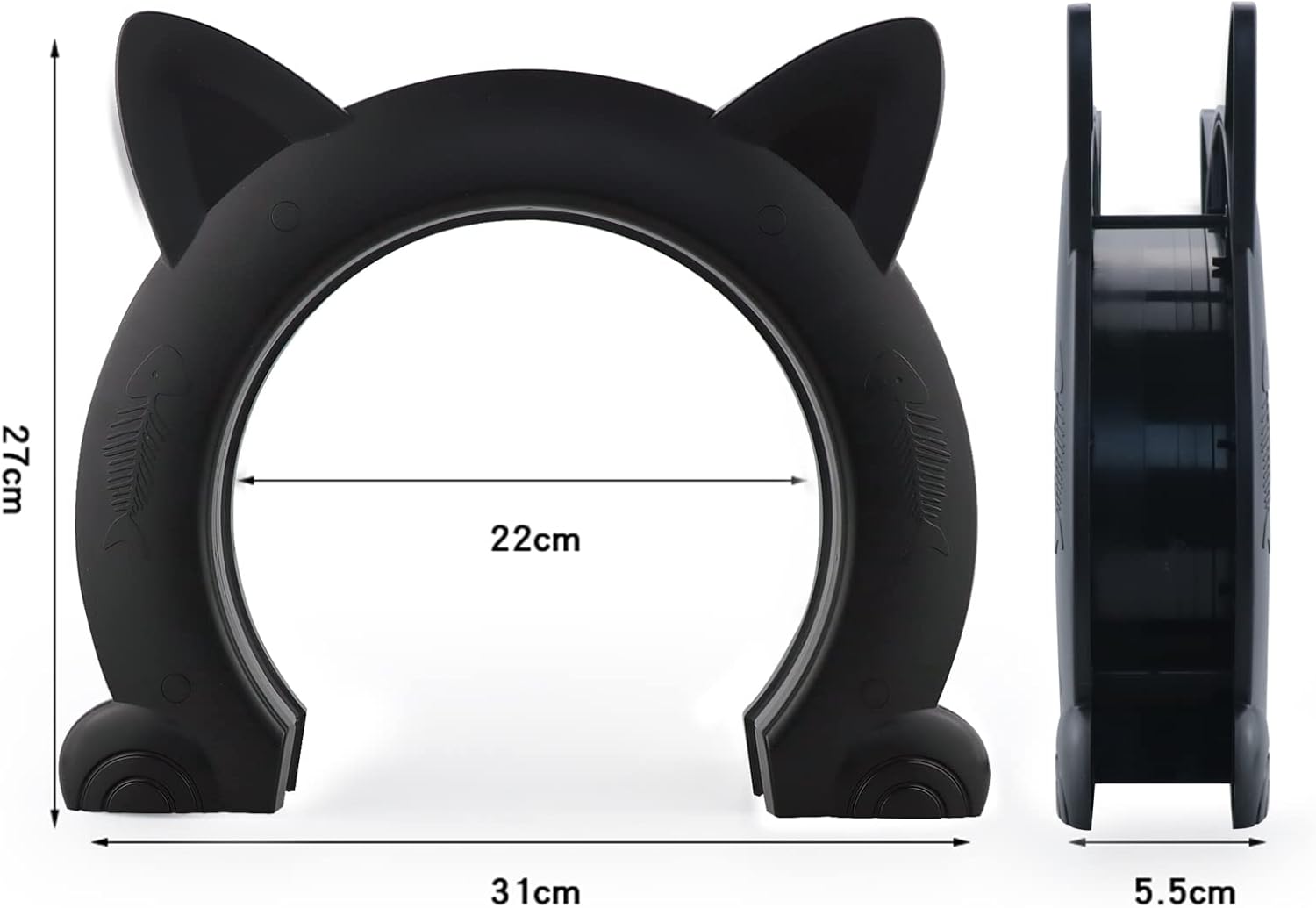 Large Cat Door Interior Door, XL Indoor Cat Door, Pet Doors for Cats, Kitties and Small Dogs (Black) - Image 3