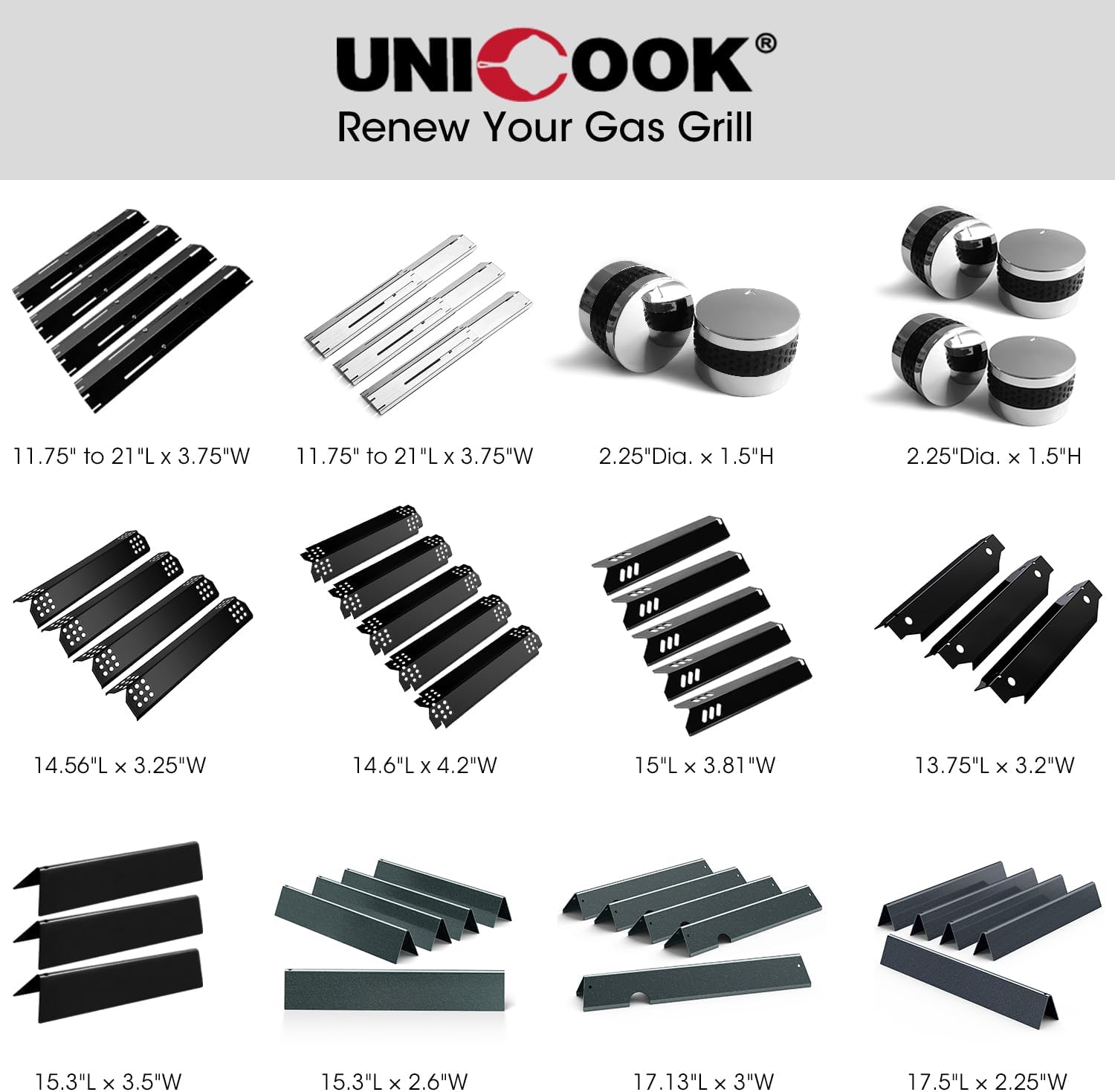 7620 Flavorizer Bars for Weber Genesis 300 Series, E-310 E-330 Grills with Front Control(2011-2016), 17.5 Inch Porcelain Steel Flavor Bars, Grill Burner Cover Replacement Parts - Image 7