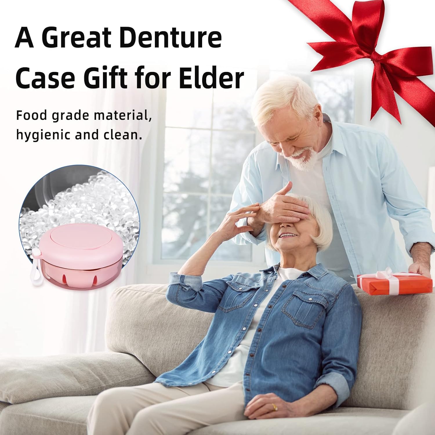 Leak Proof Denture Cup Kit Portable Retainer Case Perfect for Travel, Denture Case Container Cleaning Care for Dentures Aligner Mouth Guard with Denture Brush,Strainer, Removal Tool and Mirror - Image 6