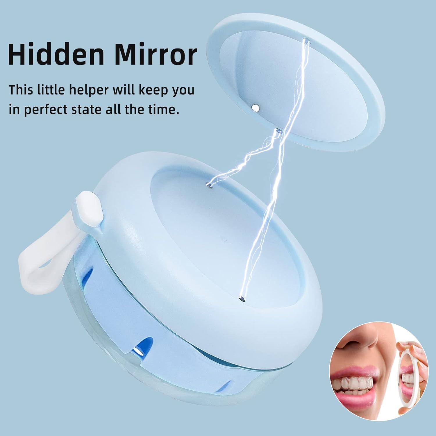 Leak Proof Denture Cup Kit Portable Retainer Case Perfect for Travel, Denture Case Container Cleaning Care for Dentures Aligner Mouth Guard with Denture Brush,Strainer, Removal Tool and Mirror - Image 4