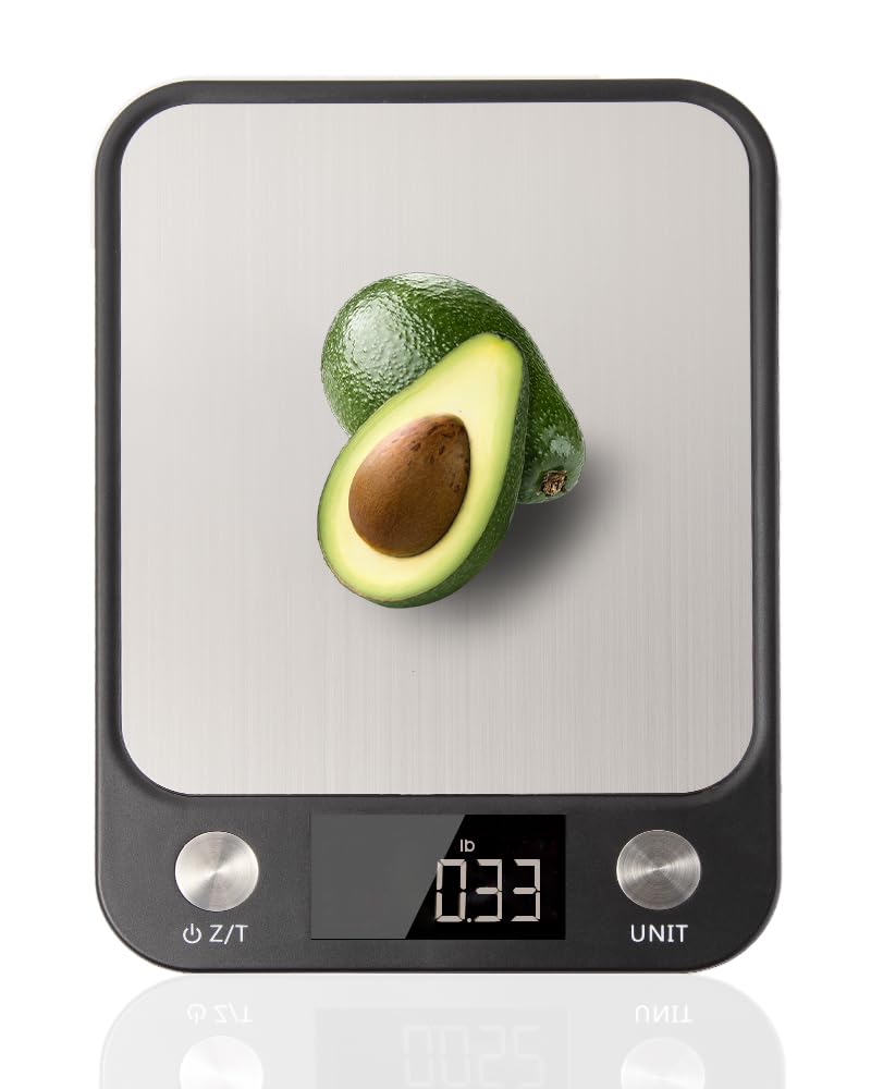 Food Scale,Digital Kitchen Scale, Stainless Steel, Weight in Grams, Ounces, Milliliters and Pounds, Ideal for Meal Prep, Cooking, and Baking - Image 1