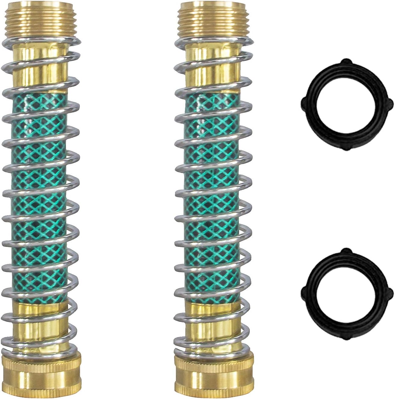 Garden Hose Protector, Hose Extension Adapter with Coil Spring, 2 Pack - Image 1