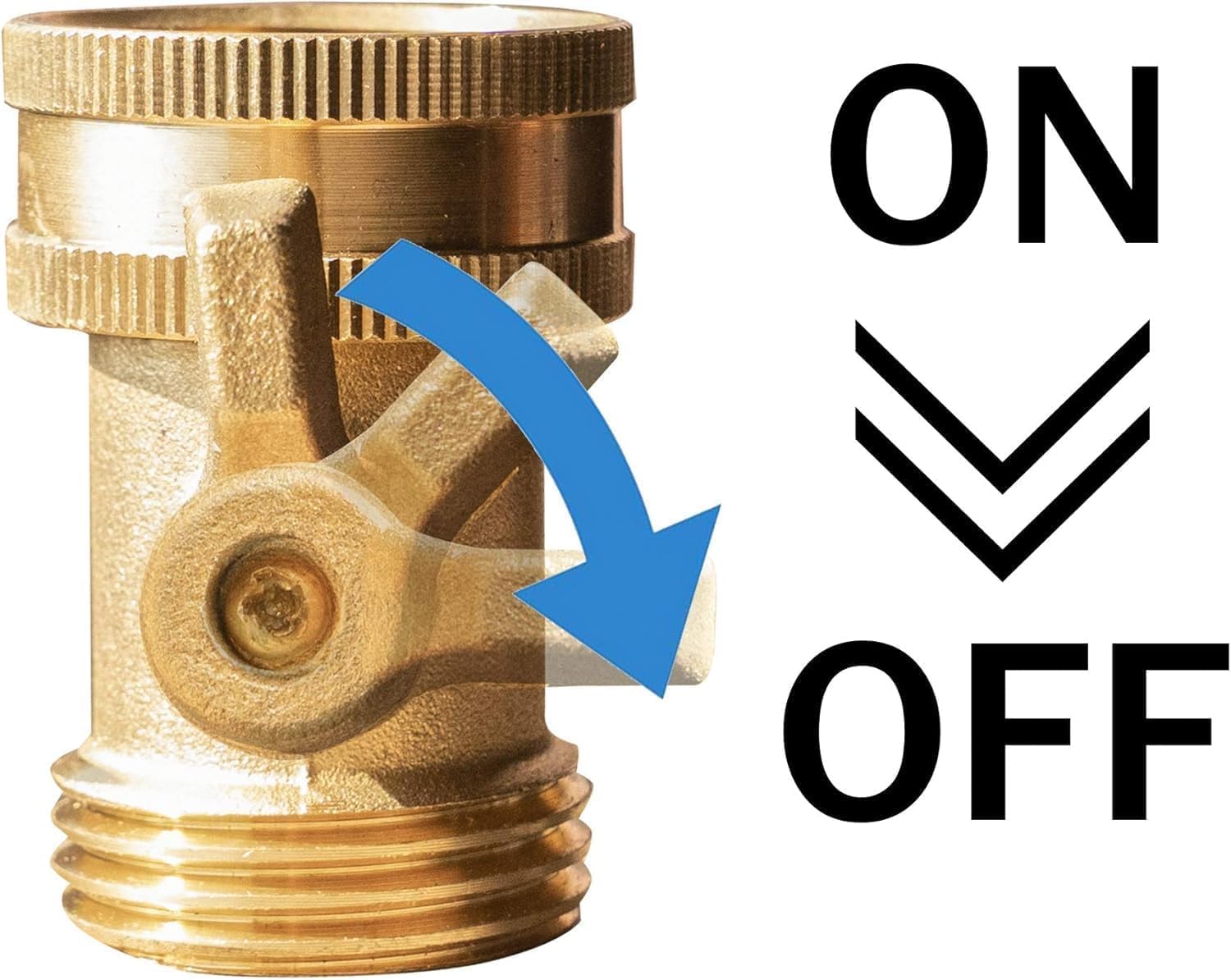 Brass Garden Hose Shut Off Valve, 4 Pack Heavy Duty 3/4 Inch Solid Brass Garden Hose Shut Off Valve with 4 Extra Rubber Washers - Image 4