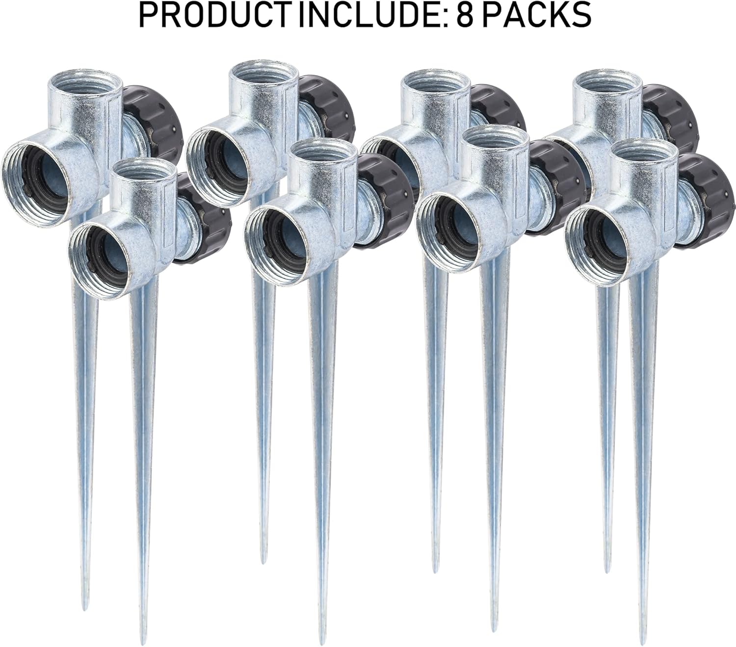 8 Pack 1/2 inch Zinc Alloy Lawn Sprinkler Spike Base, Water Flow Thru Sprinkler for Yard, Lawn, Garden and Grass Irrigation - Image 7
