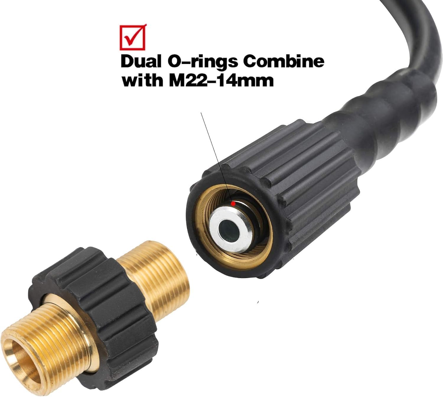 Pressure Washer Adapter Set, Quick Disconnect Kit With M22 Metric Male Thread Quick Connector, M22 Swivel to 3/8'' Quick Connect, 3/4