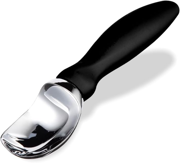 Ice Cream Scoop with Comfortable Handle, Professional Grade Scooper, Great for Spooning Frozen Hard Gelato and Sorbet, Melon-Black - Image 1