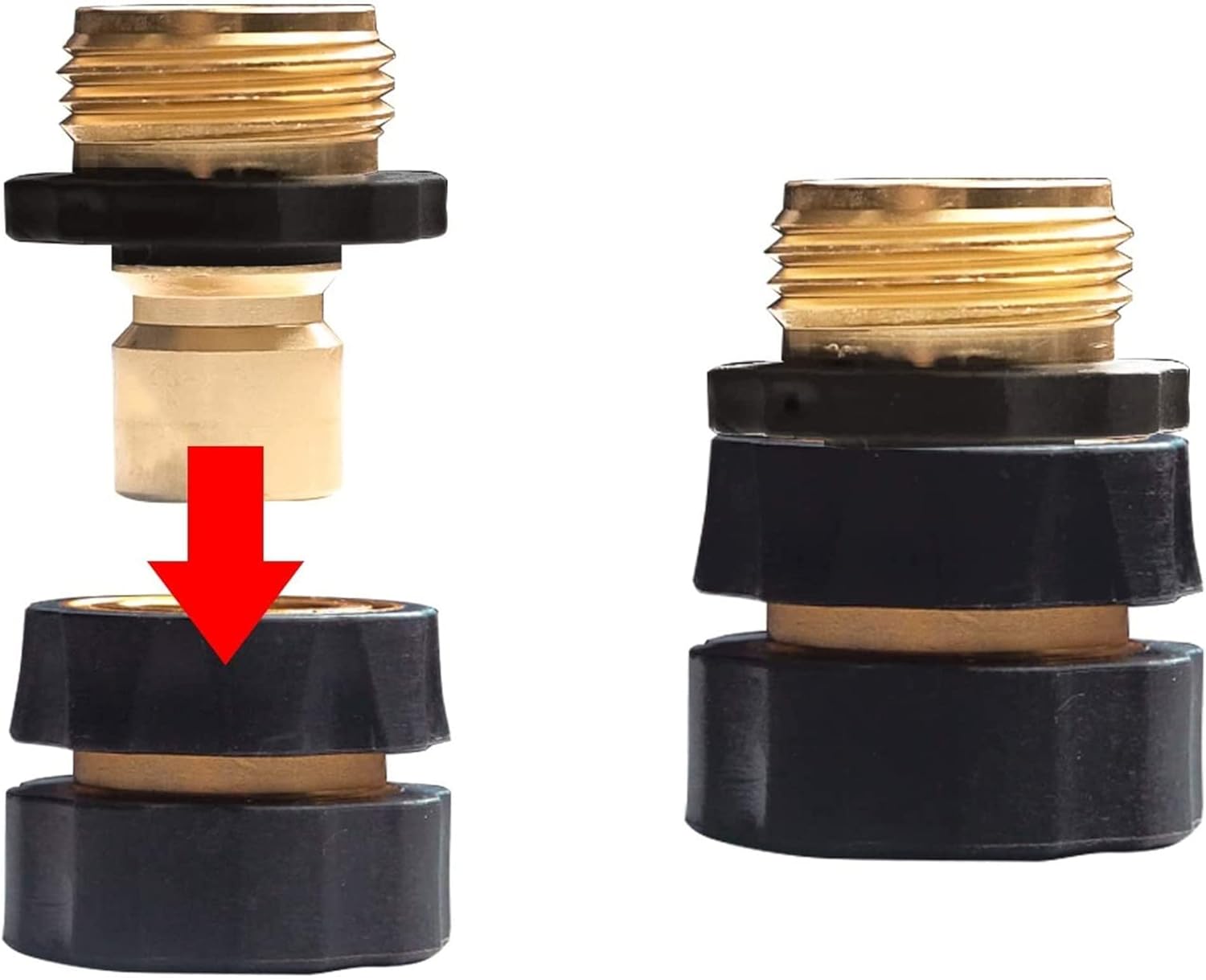 3/4 Inch Garden Hose Quick Connect, Quick Connect Garden Hose Fittings, Male and Female Water Quick Release Hose Connector (6 Pack) - Image 2