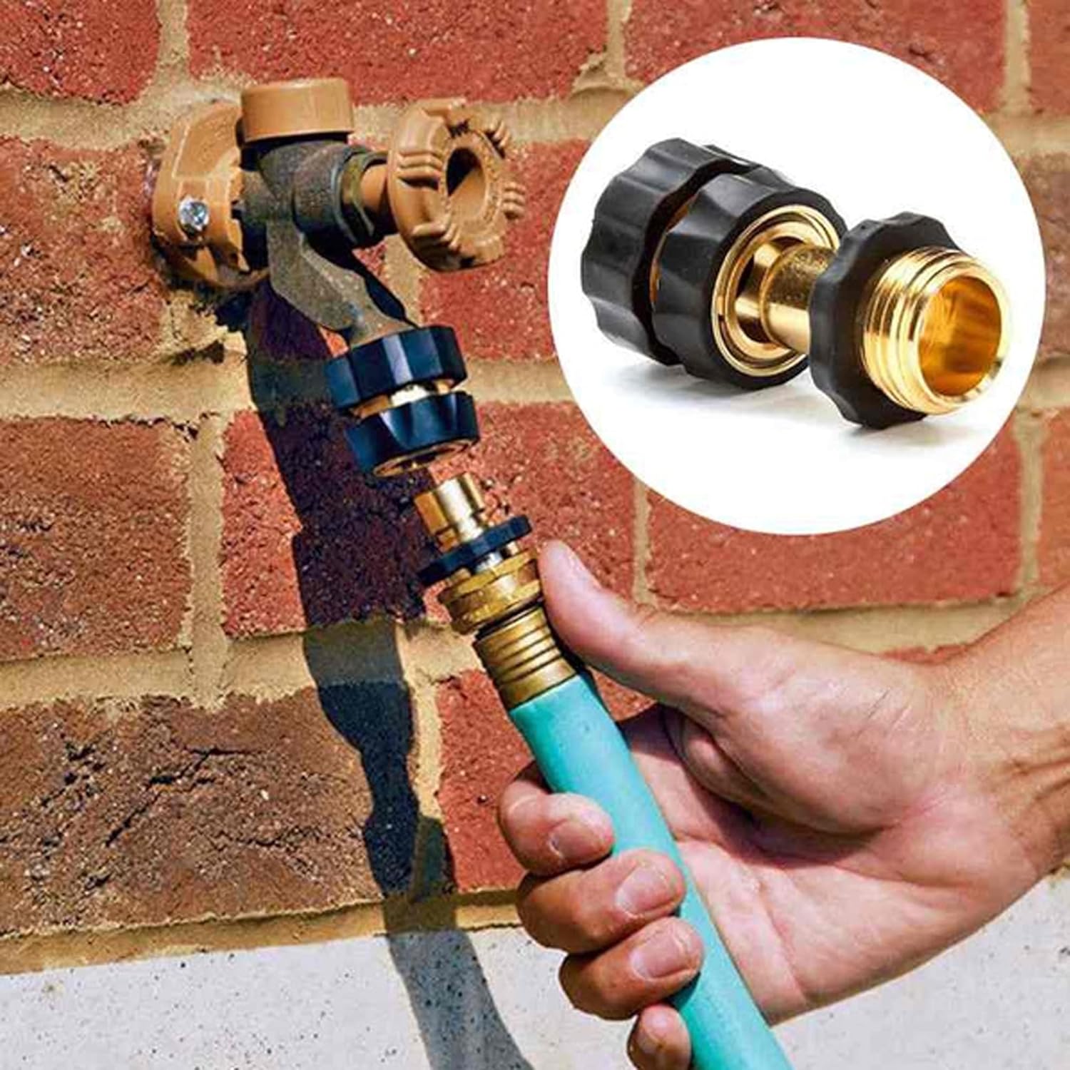 3/4 Inch Garden Hose Quick Connect, Quick Connect Garden Hose Fittings, Male and Female Water Quick Release Hose Connector (6 Pack) - Image 4
