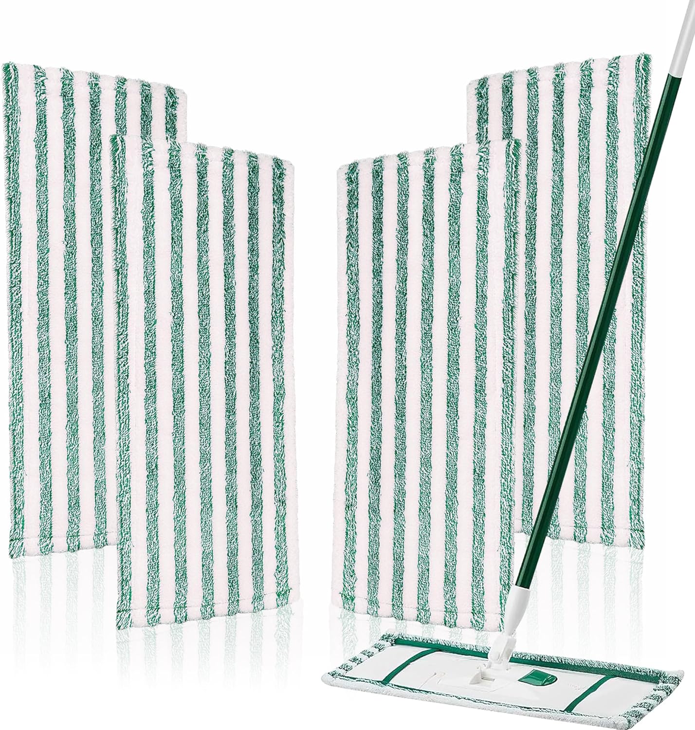 4 Pack Microfiber Mop Pads Refills Compatible with Libman Wet &Dry Dust Mops, Reusable Washable Replacement Mop Heads for Floor Cleaning, Easy to Install and Remove Flat Mop, 18Inch - Image 1