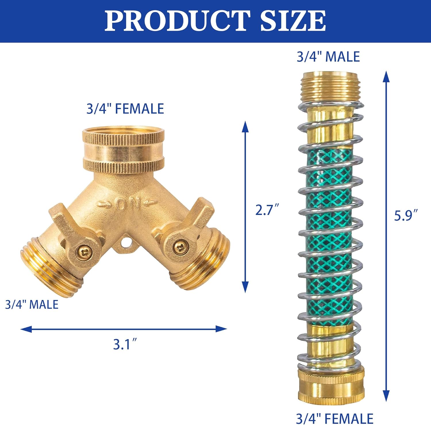 2 Way Hose Splitter, 3/4