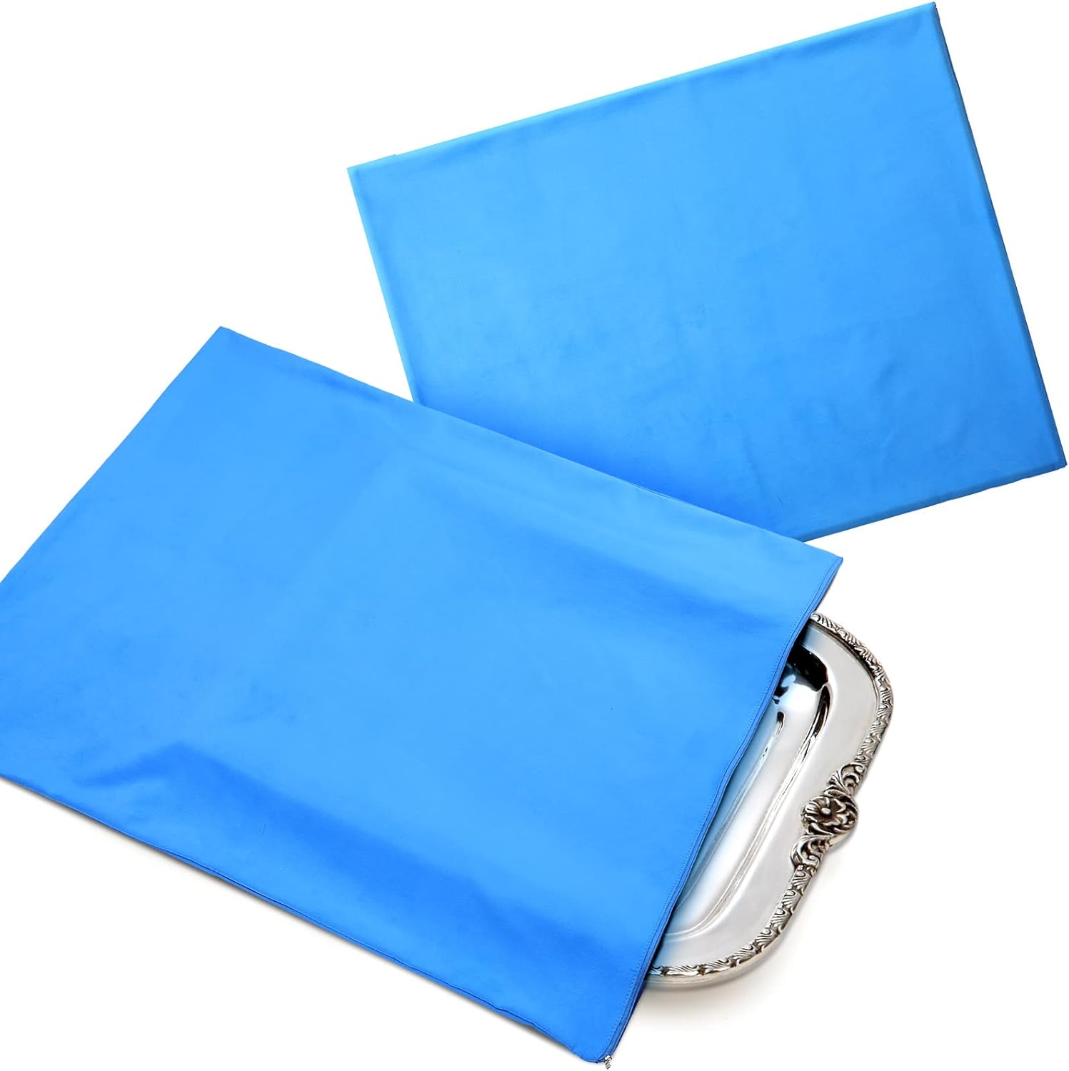Silver Storage Bag 24 x 30 Inch Zippered Anti Tarnish Fabric Bag Protector Pouch for Jewelry Silverware Flatware Home Kitchen - Image 1