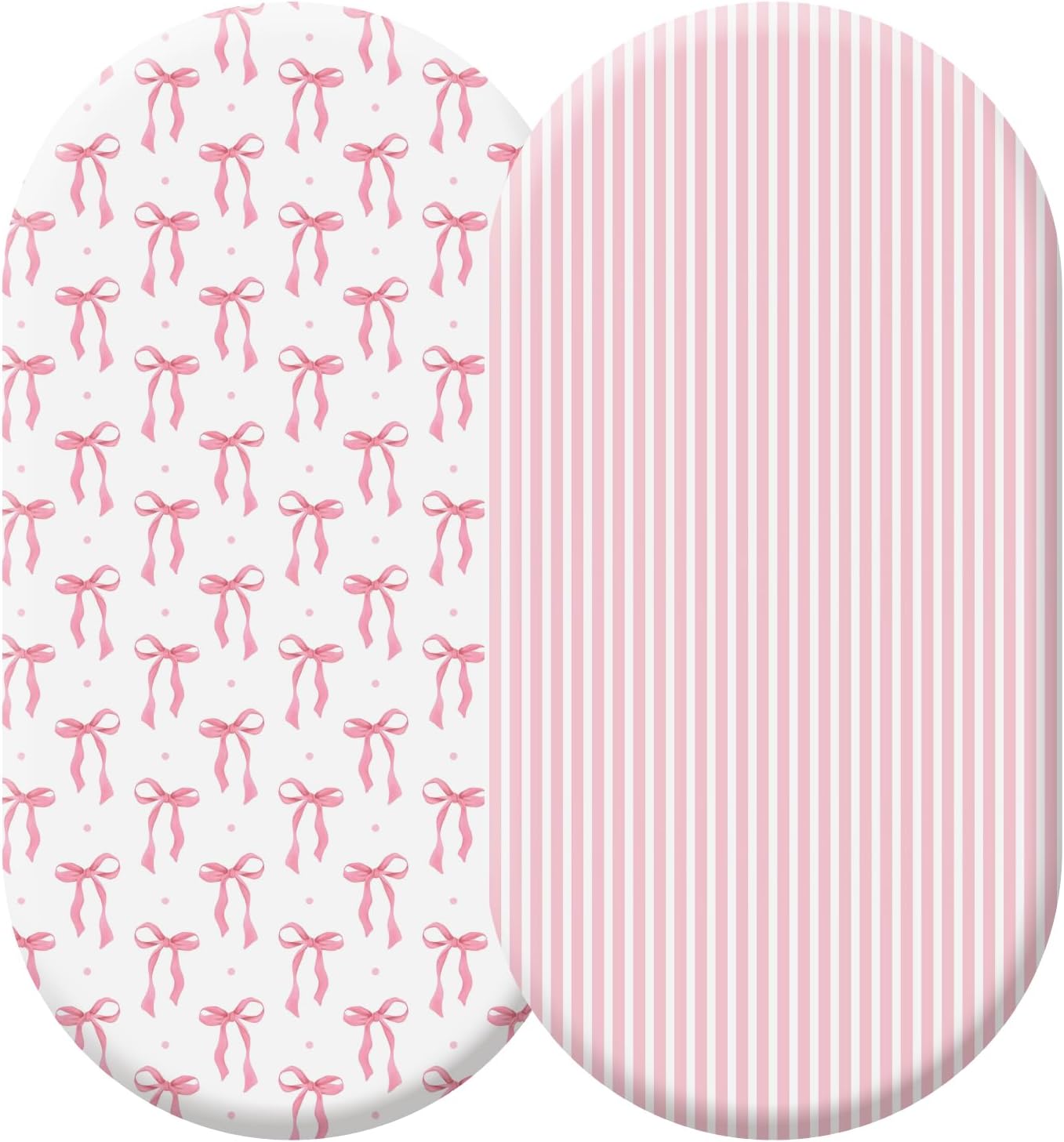 2 Pack Pink Baby Bassinet Sheets Girls Bow Coquette 32'' x 16